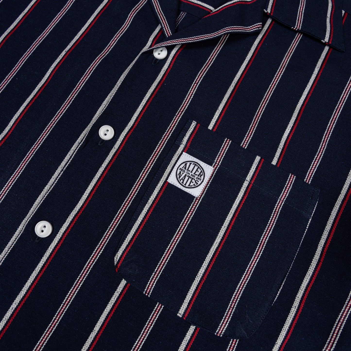 Alternates & Co. Navy Stripe Open Shirt (Yarn Dyed)