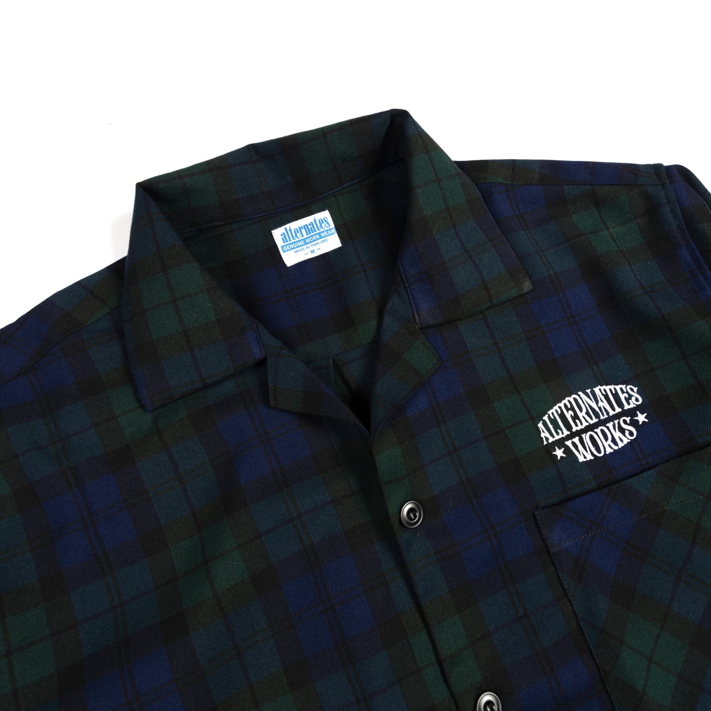 Alternates & Co. Check Open Shirt embroidery logo (Long Sleeve)