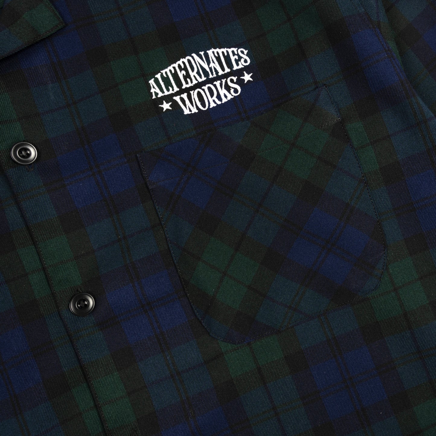 Alternates & Co. Check Open Shirt embroidery logo (Long Sleeve)
