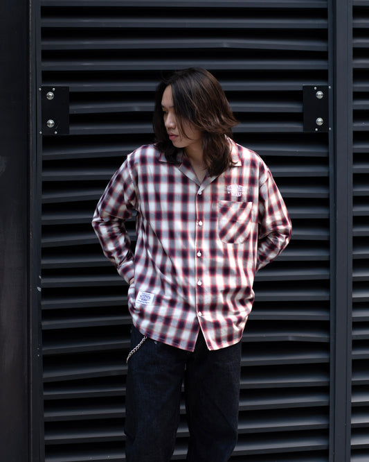 Alternates & Co. Check Open Shirt embroidery logo (Long Sleeve)