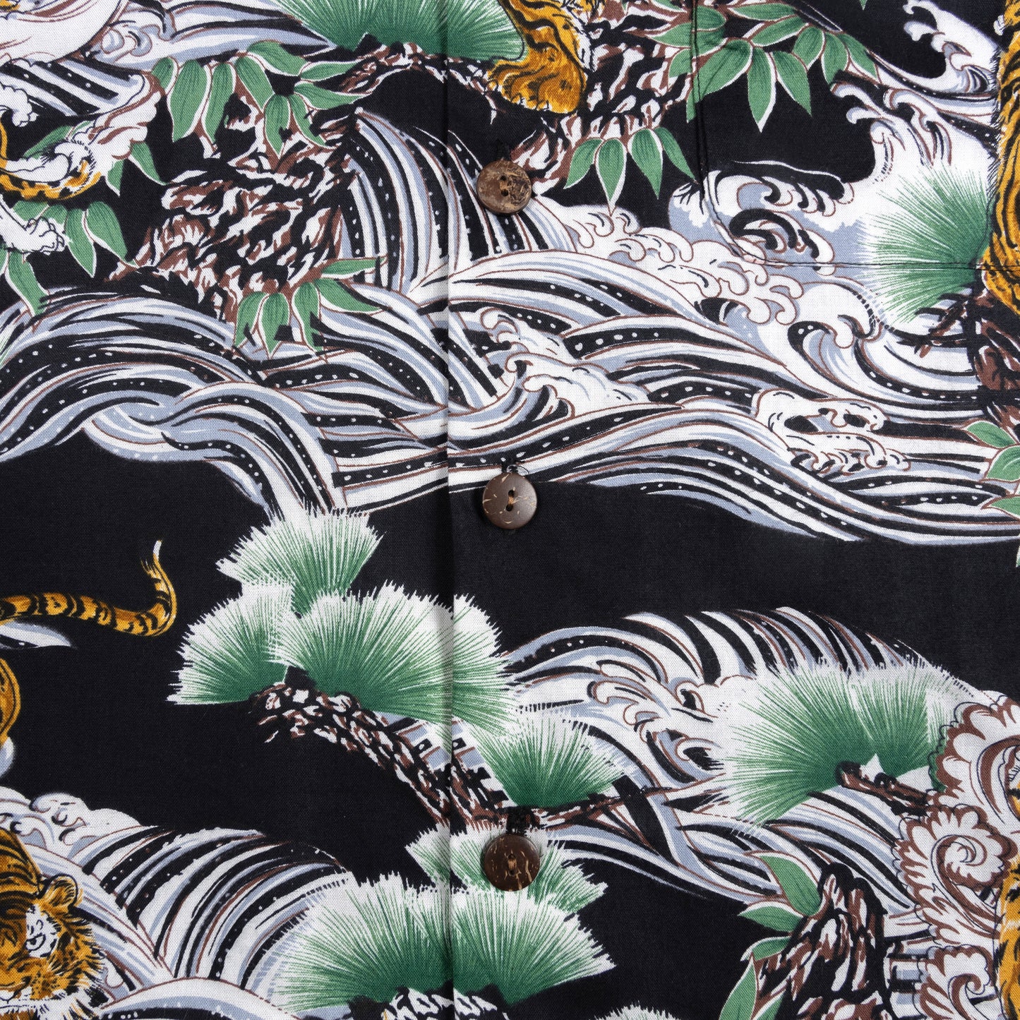 Alternates & Co. Hawaii Tiger Open Shirt (Black)
