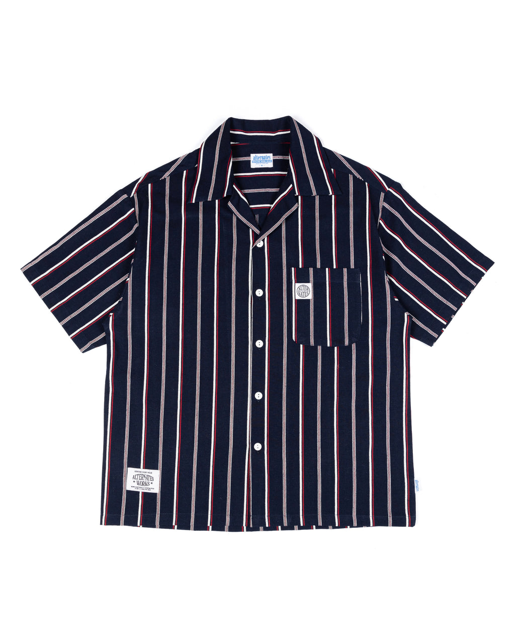 Alternates & Co. Navy Stripe Open Shirt (Yarn Dyed)