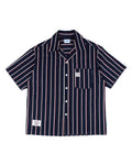 Alternates & Co. Navy Stripe Open Shirt (Yarn Dyed)