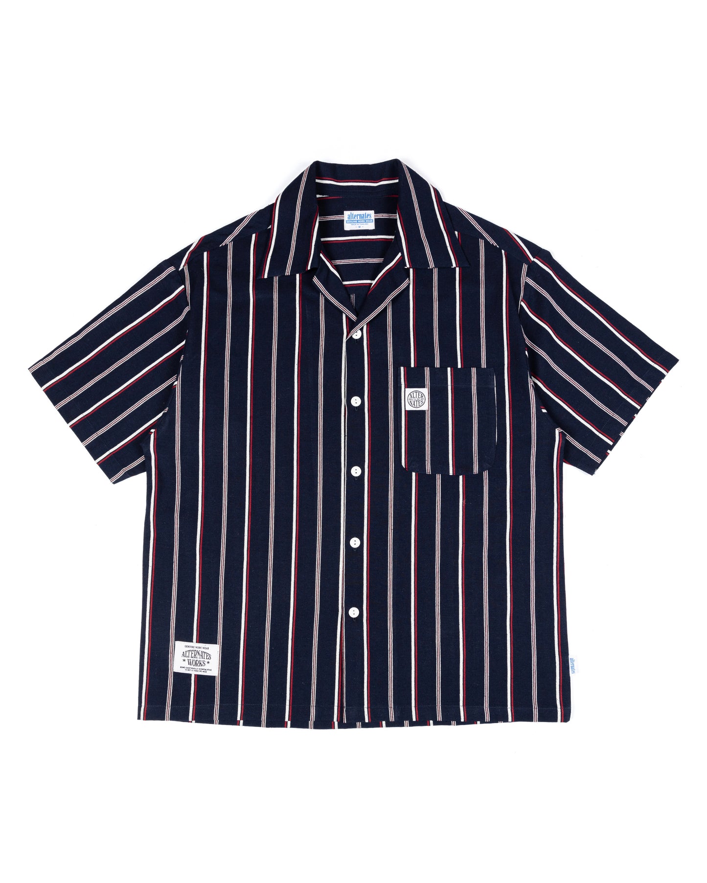 Alternates & Co. Navy Stripe Open Shirt (Yarn Dyed)