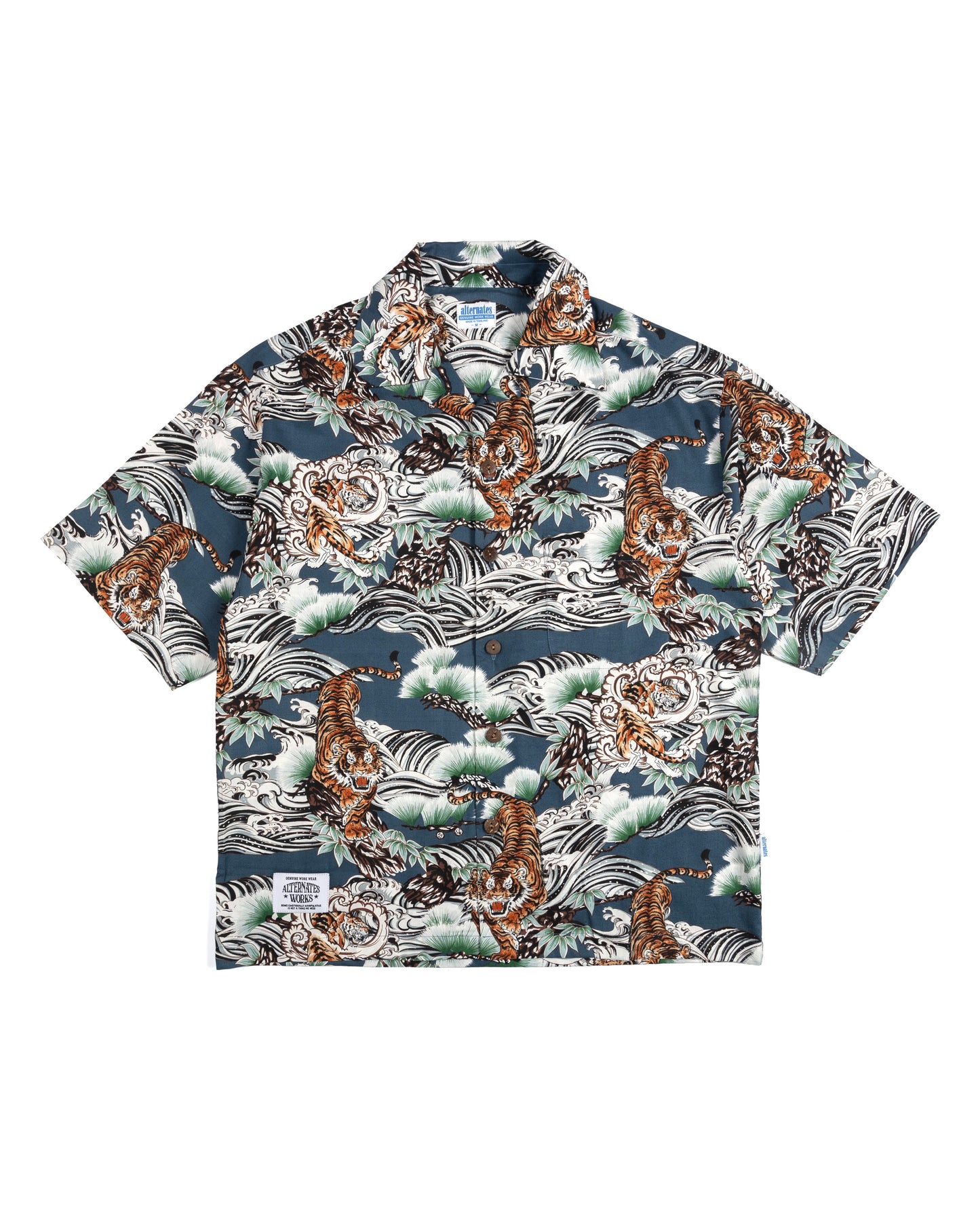 Alternates & Co. Hawaii Tiger Open Shirt (Blue)
