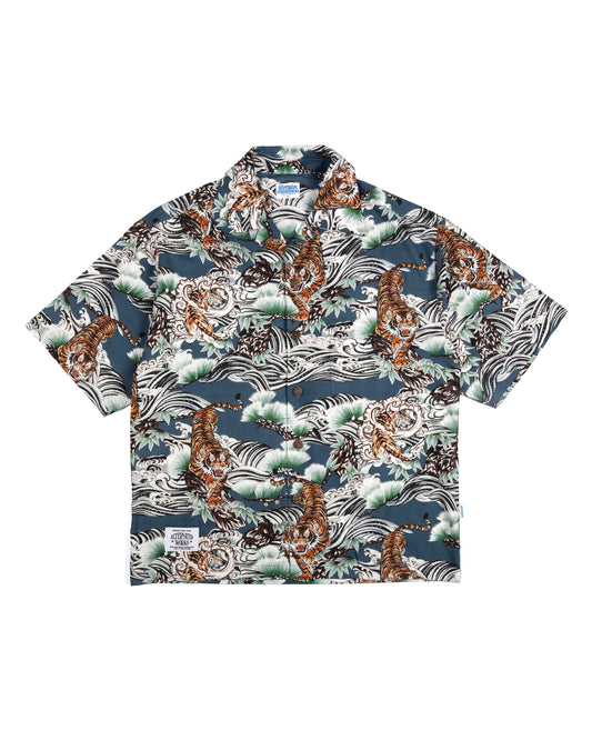 Alternates & Co. Hawaii Tiger Open Shirt (Blue)