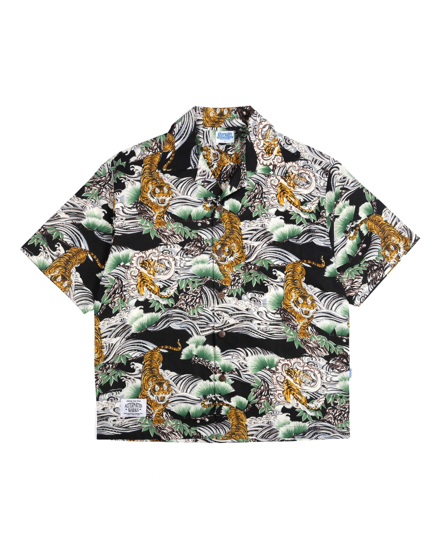 Alternates & Co. Hawaii Tiger Open Shirt (Black)