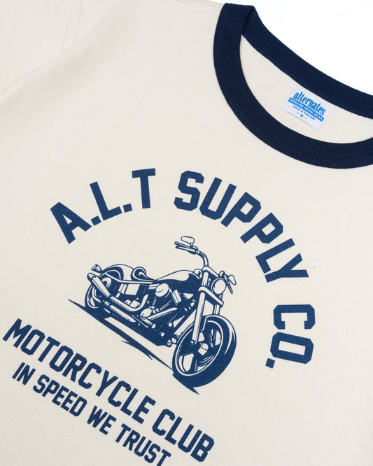 Alternates & Co. Motorcycle Club Ringer Tee (Offwhite) [ Restocked ]
