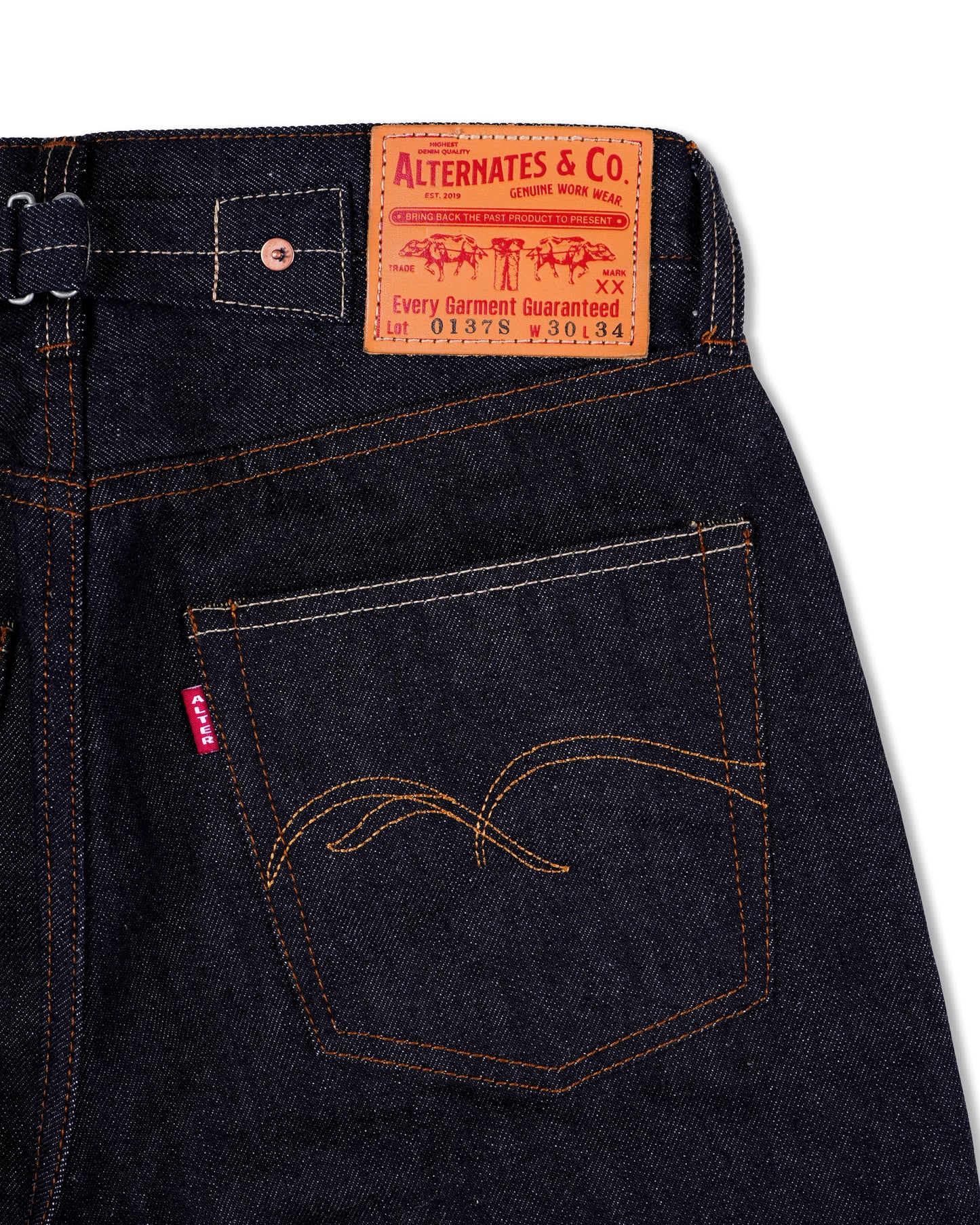 Alternates & Co. Lot.0137S 14oz. High-Waist Denim Wide Pants [ 1937 Model ]