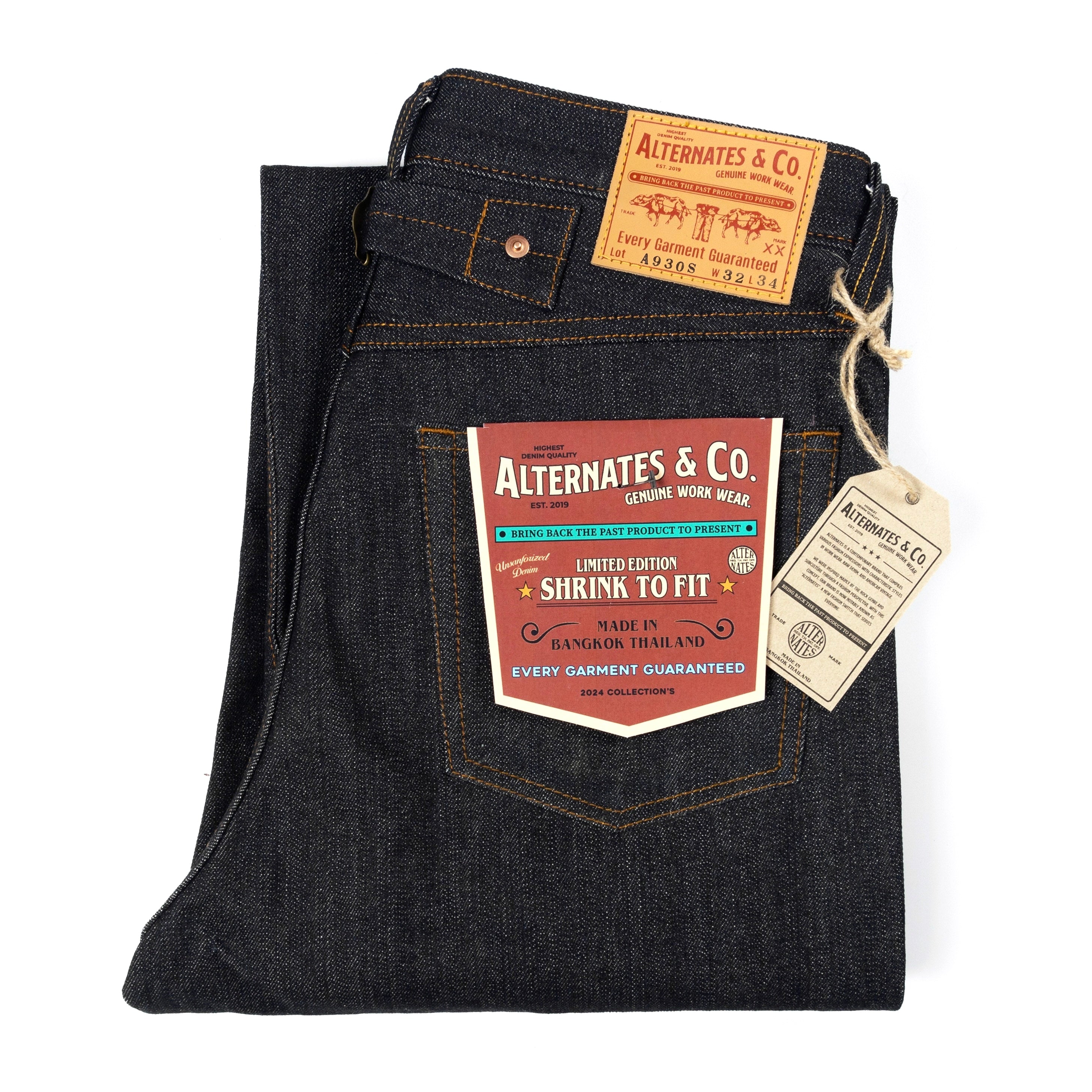 Alternates & Co. Lot. A930S 16oz. High-Waist Denim Wide Pants [ 1942 Model ]