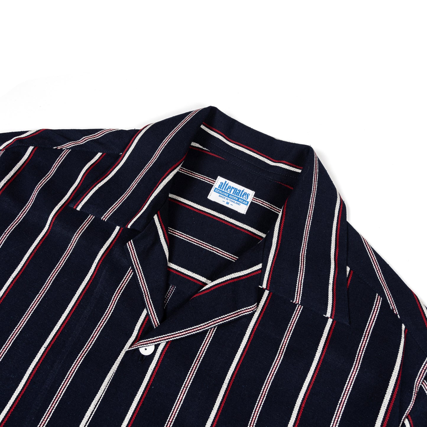 Alternates & Co. Navy Stripe Open Shirt (Yarn Dyed)