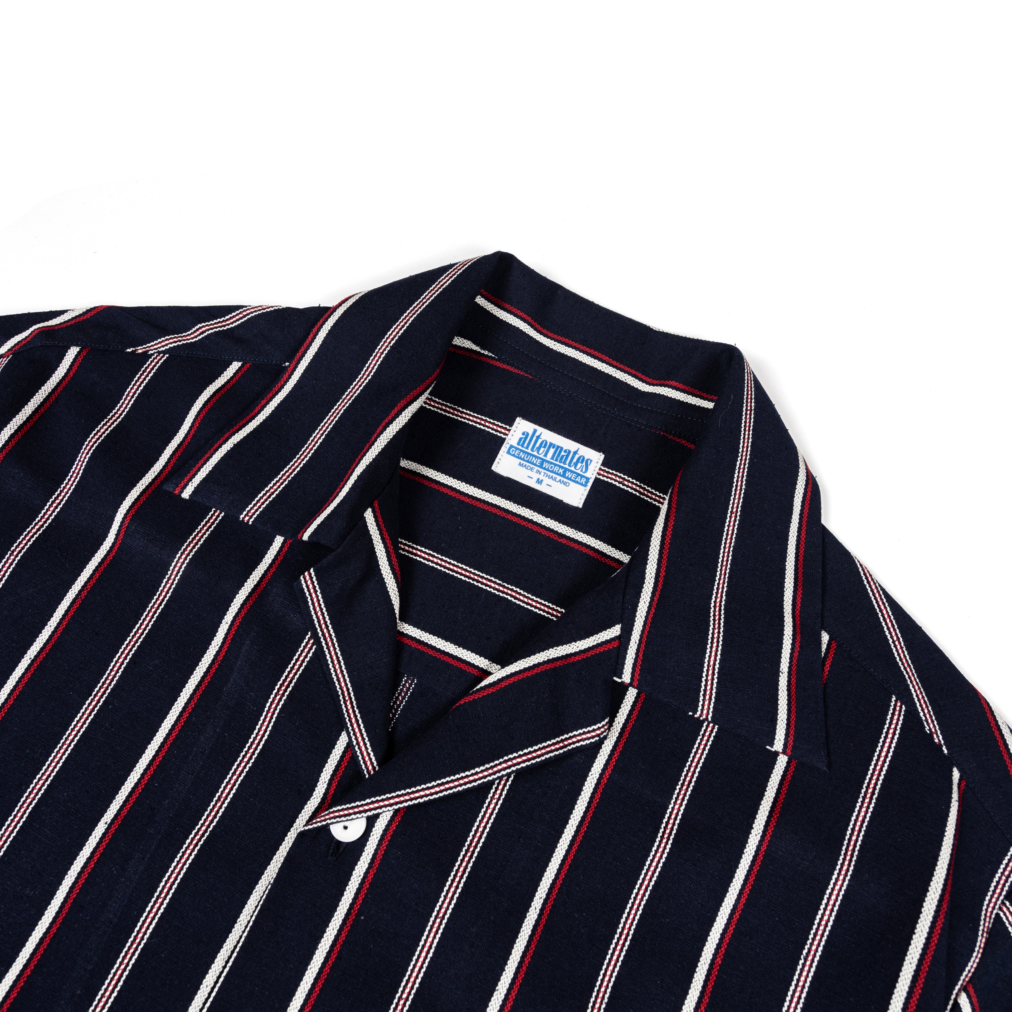 Alternates & Co. Navy Stripe Open Shirt (Yarn Dyed)