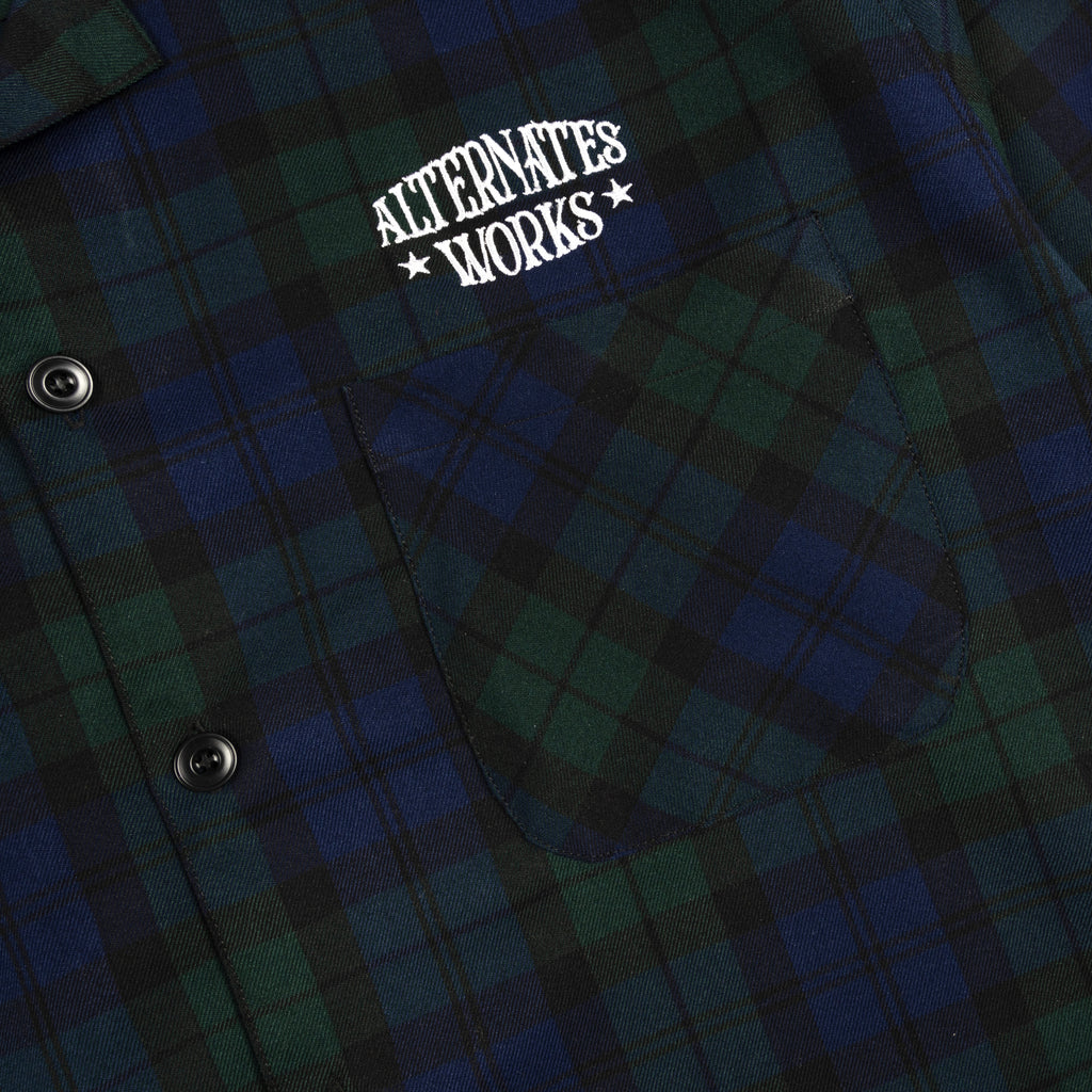 Alternates & Co. Check Open Shirt embroidery logo (Long Sleeve)