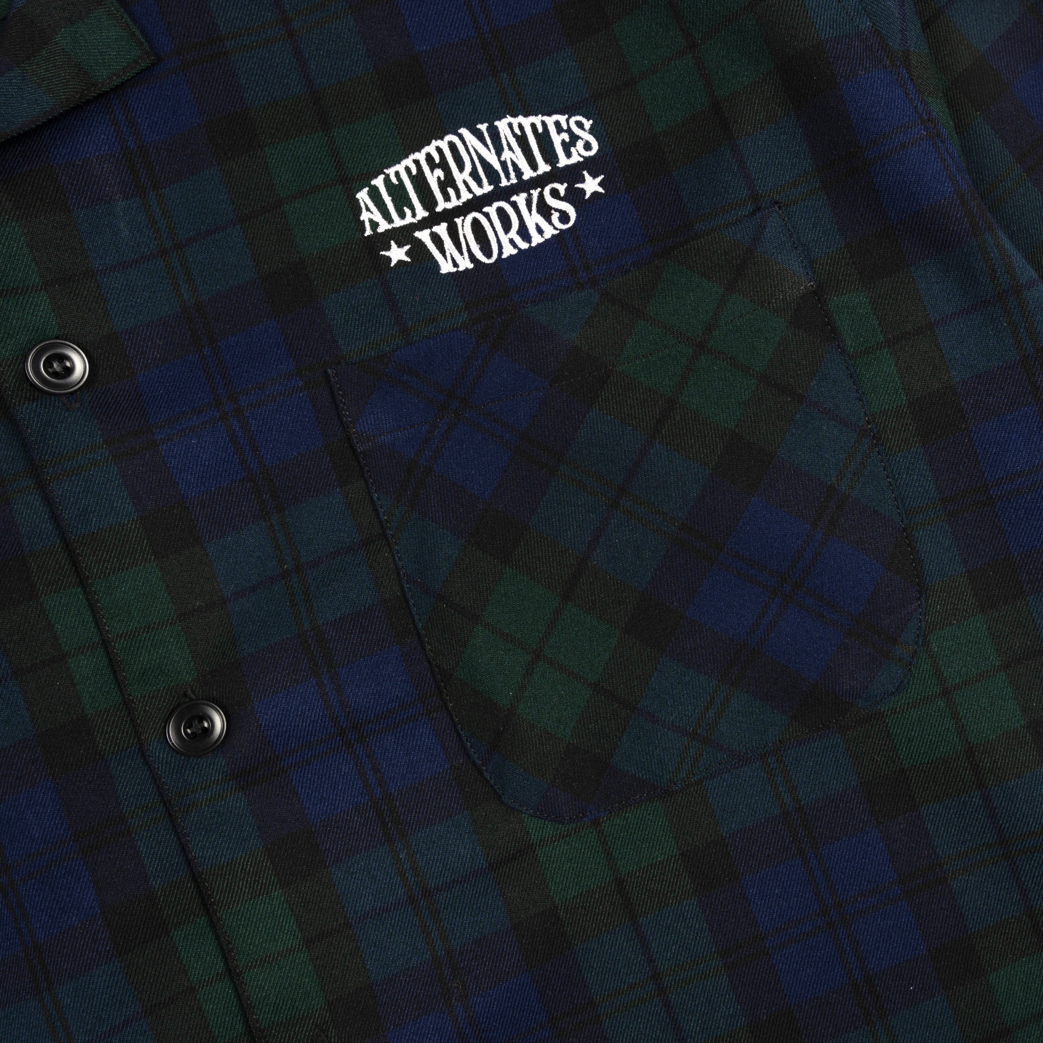 Alternates & Co. Check Open Shirt embroidery logo (Long Sleeve)