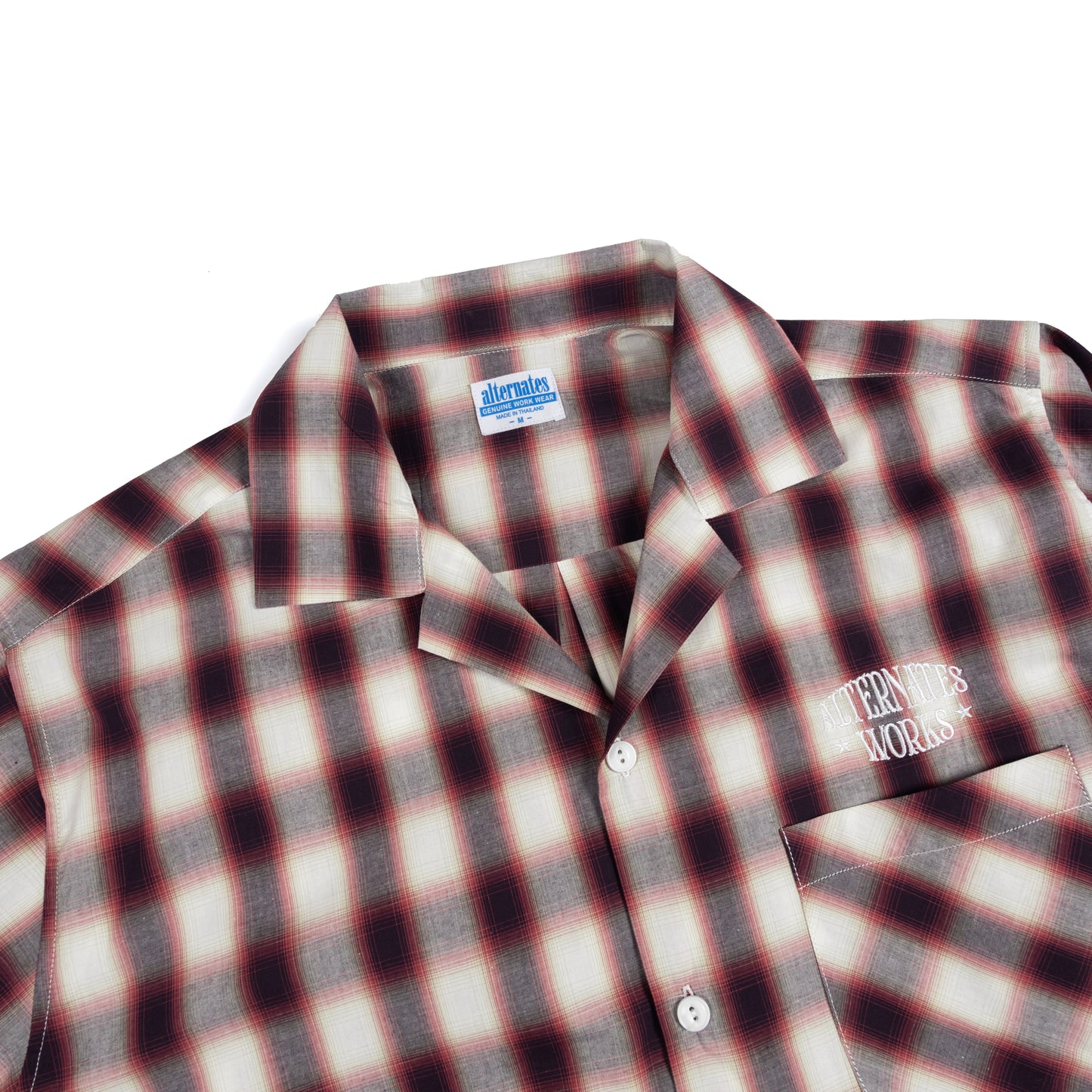 Alternates & Co. Check Open Shirt embroidery logo (Long Sleeve)