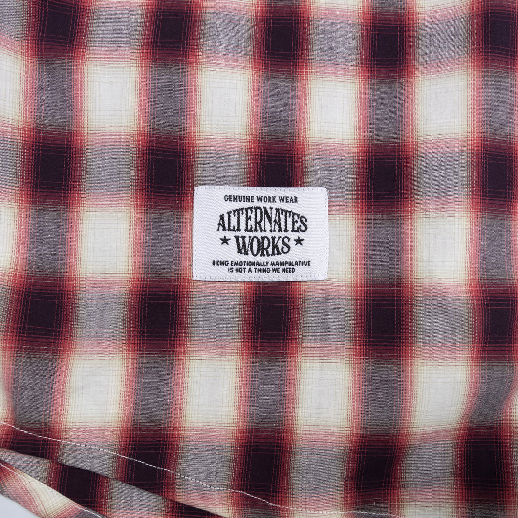 Alternates & Co. Check Open Shirt embroidery logo (Long Sleeve)
