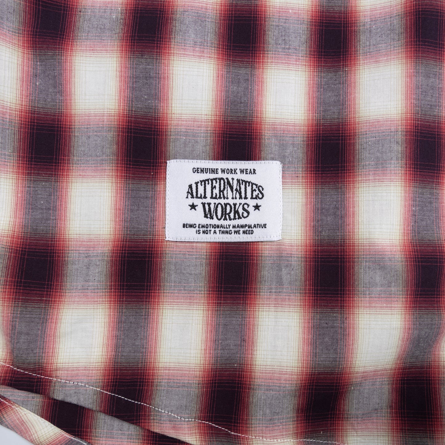 Alternates & Co. Check Open Shirt embroidery logo (Long Sleeve)