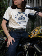 Alternates & Co. Motorcycle Club Ringer Tee (Offwhite) [ Restocked ]