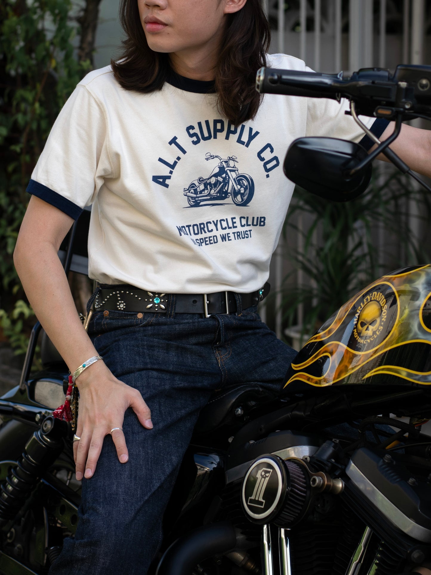 Alternates & Co. Motorcycle Club Ringer Tee (Offwhite) [ Restocked ]