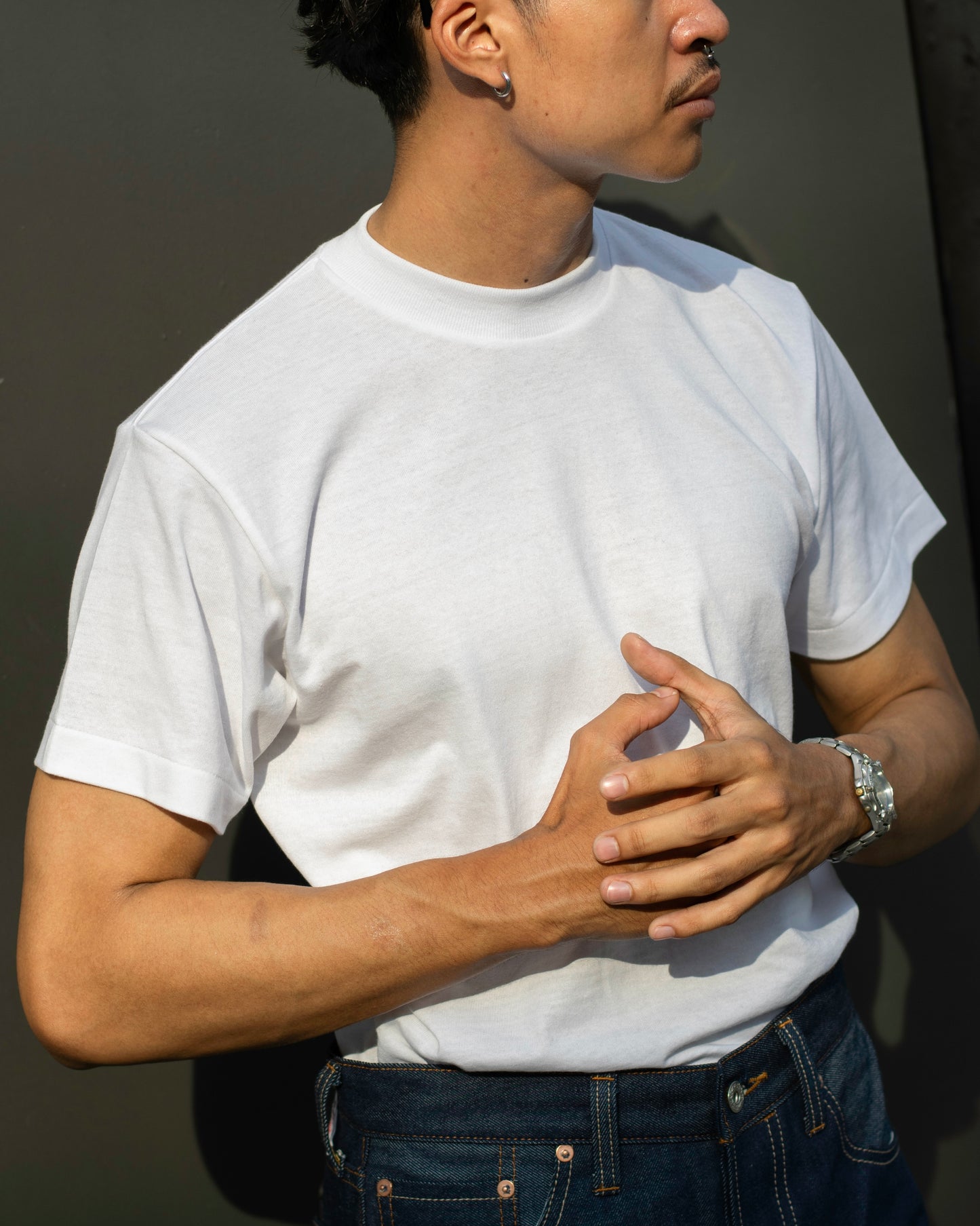 Alternates & Co. Plain T-Shirt 70's Pattern Cotton 60/40