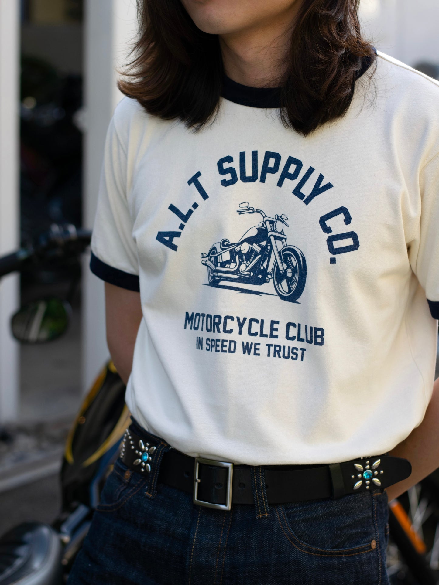 Alternates & Co. Motorcycle Club Ringer Tee (Offwhite) [ Restocked ]