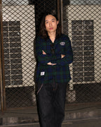 Alternates & Co. Check Open Shirt embroidery logo (Long Sleeve)