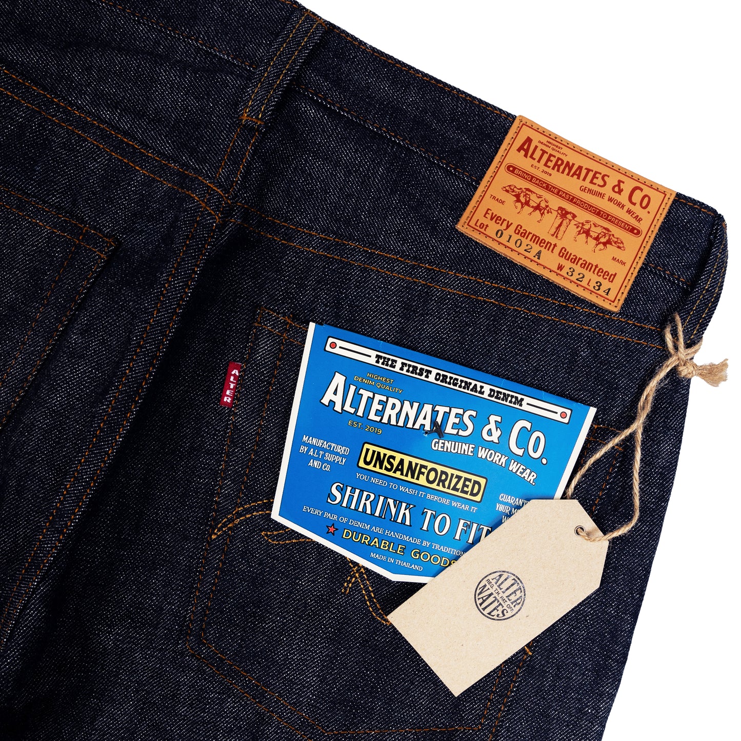 Alternates & Co. Lot.0102A 15.7oz Mid-Waist Denim Straight Leg [ 1955 Model ]