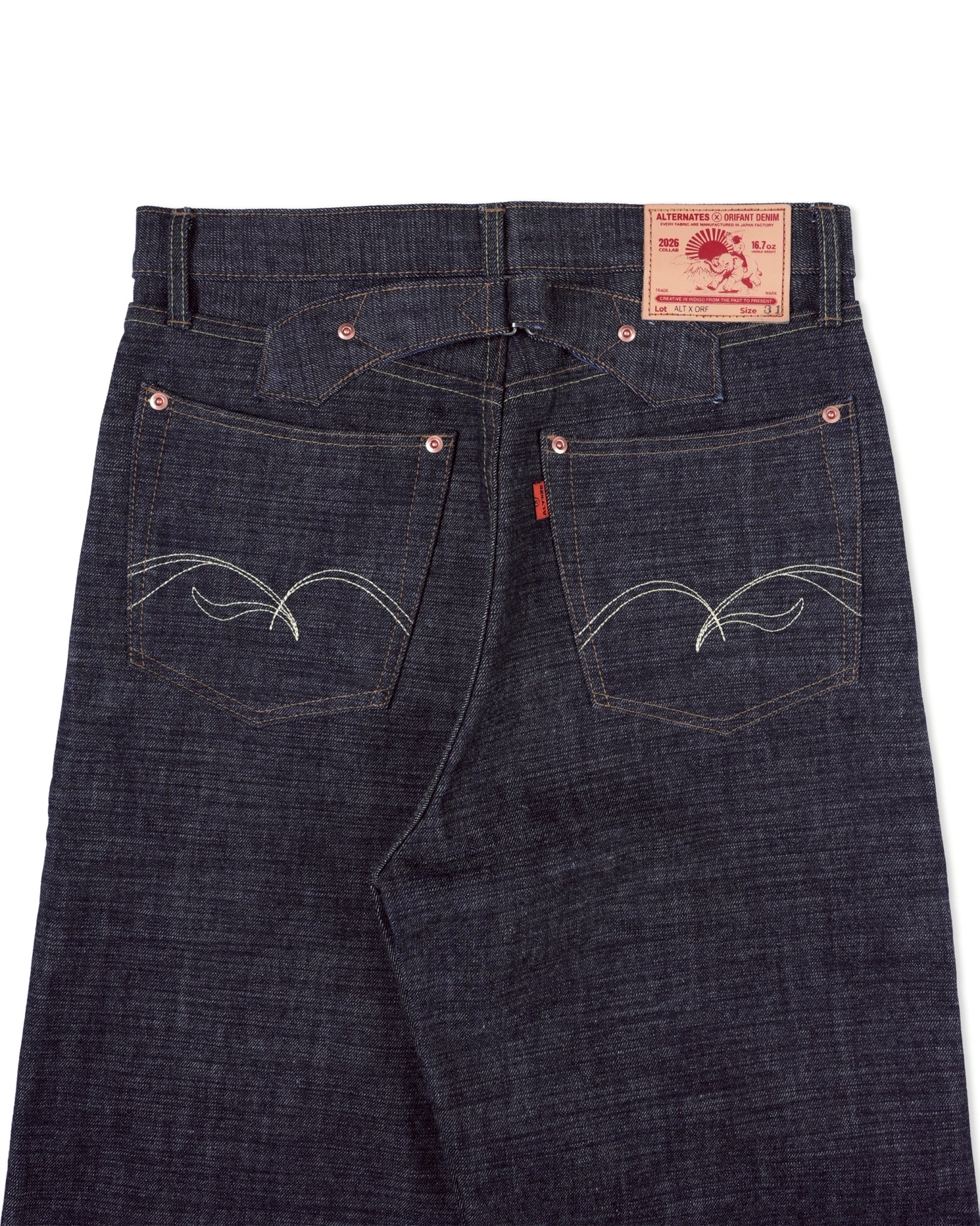 [ Pre-Order ] ALTERNATES X ORIFANT 16.7oz Denim Pants Horizontal Slubby Cotton