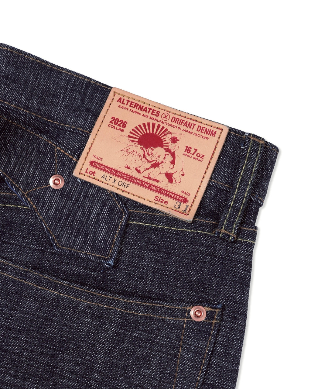 [ Pre-Order ] ALTERNATES X ORIFANT 16.7oz Denim Pants Horizontal Slubby Cotton