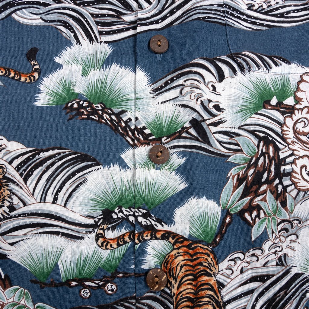 Alternates & Co. Hawaii Tiger Open Shirt (Blue)