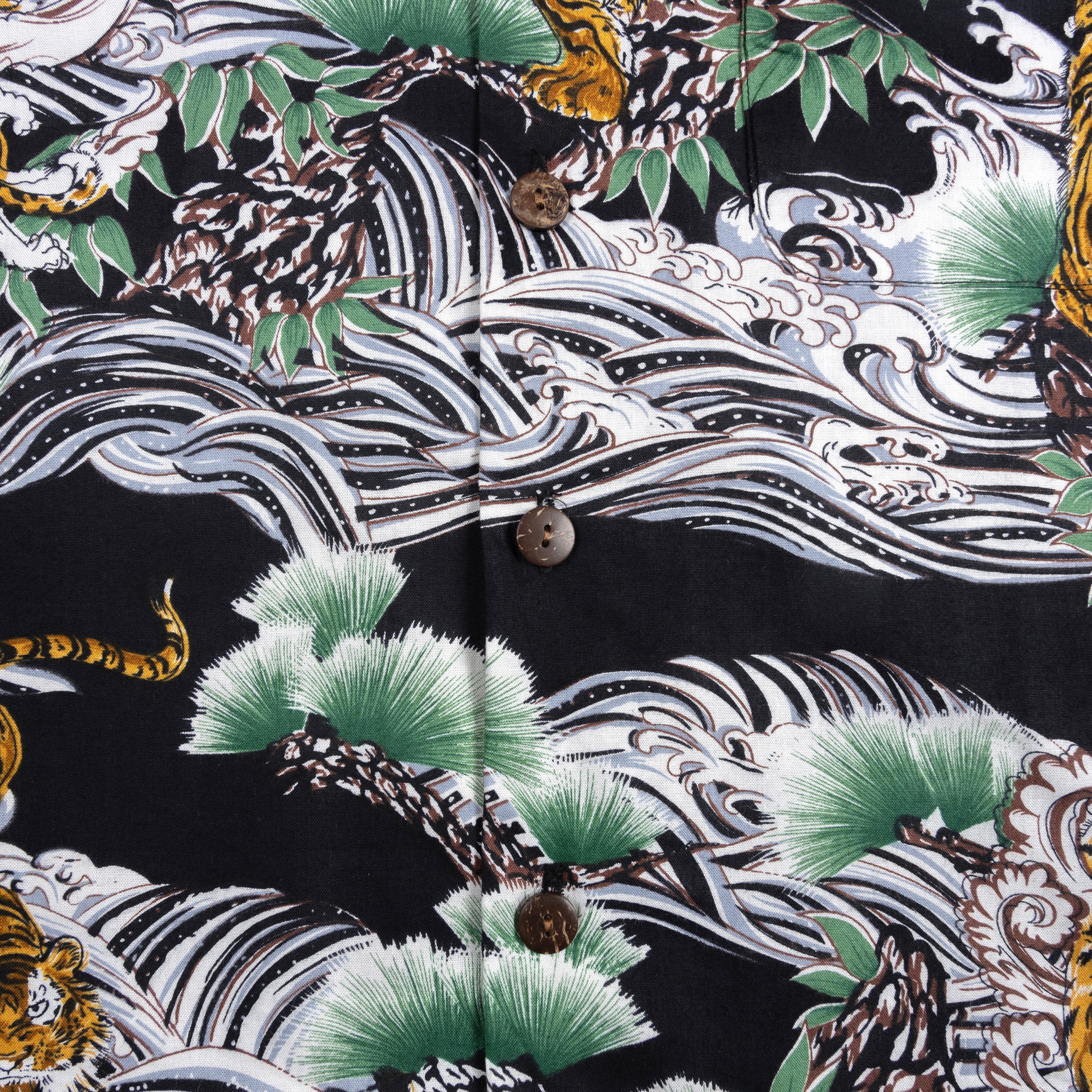 Alternates & Co. Hawaii Tiger Open Shirt (Black)